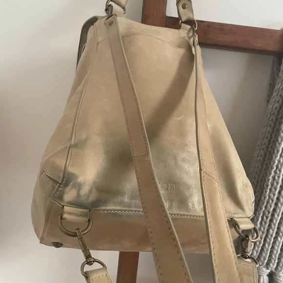 Rachel Roy Distressed Leather Convertible Bag lime green - Picture 6 of 15